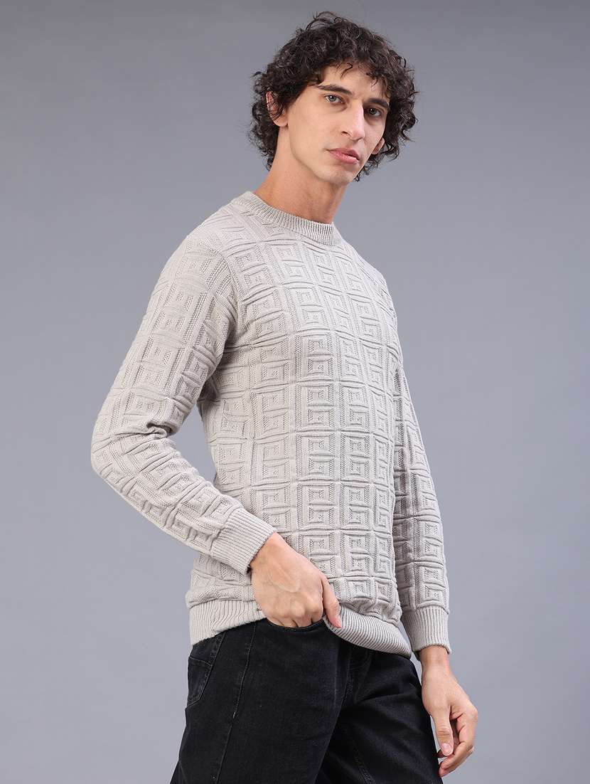 men self design long sleeve regular fit pullover  - 22092736 -  Standard Image - 1