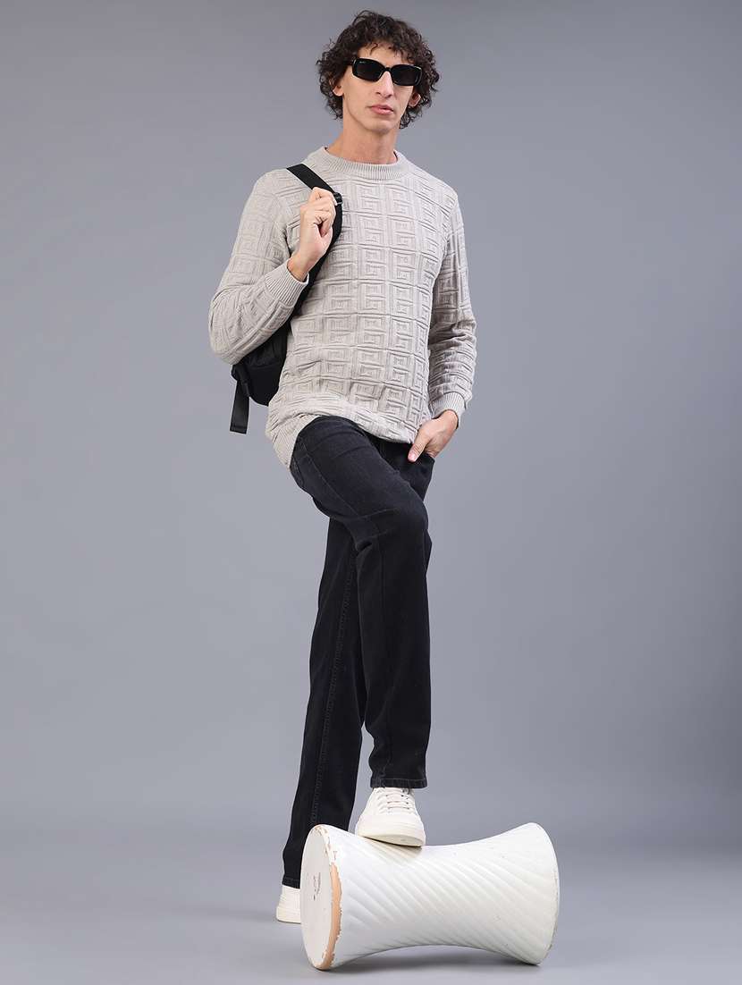 men self design long sleeve regular fit pullover  - 22092736 -  Standard Image - 4