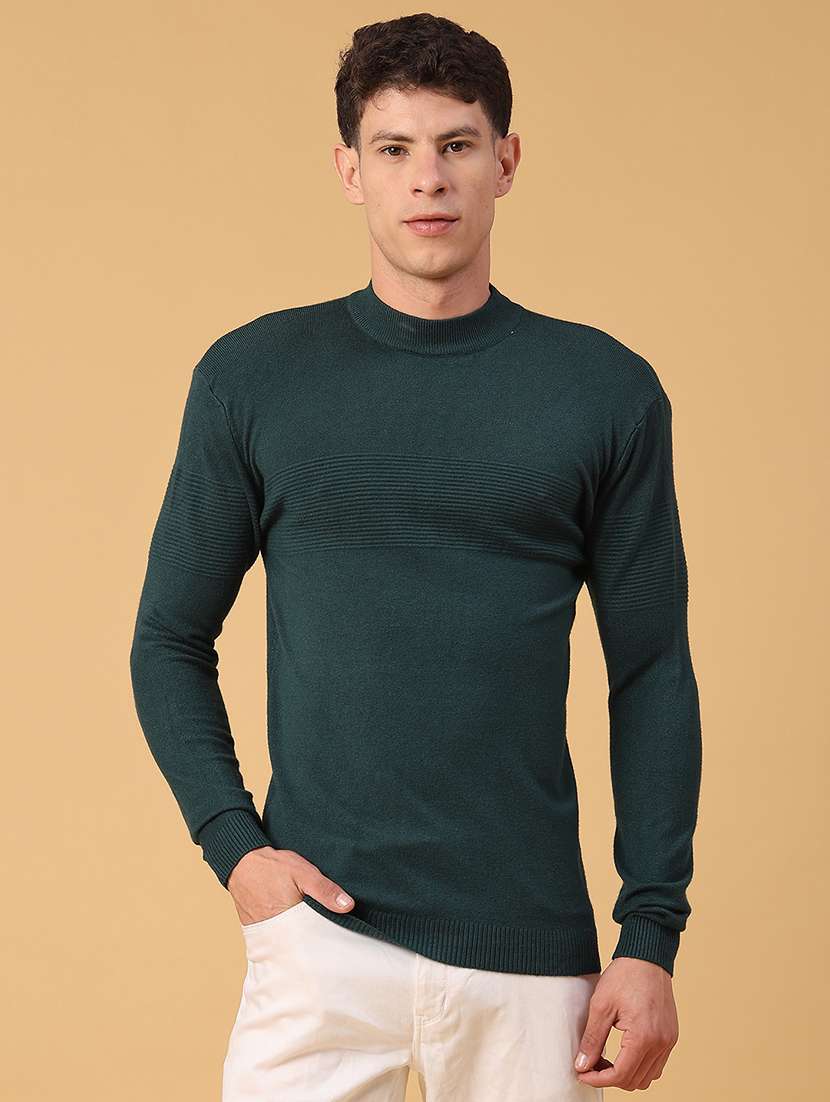 men self design long sleeve regular fit pullover  - 22092821 -  Standard Image - 1
