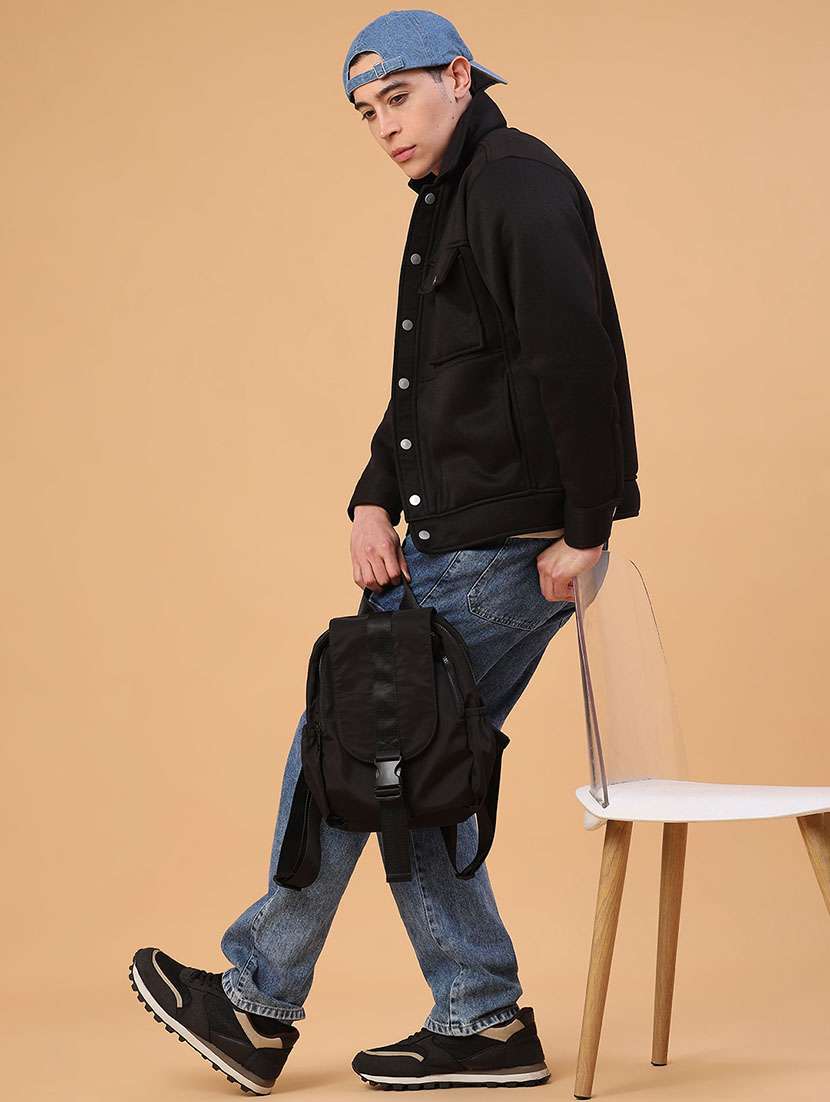 Men Solid Collared Long Sleeve Shacket - 22092828 -  Standard Image - 4