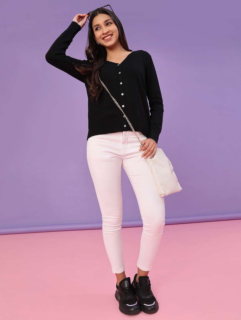 women solid long sleeve cardigan - 22092883 -  Standard Image - 4