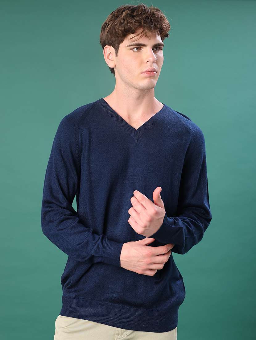 men solid long sleeve regular fit pullover - 22092919 -  Standard Image - 1