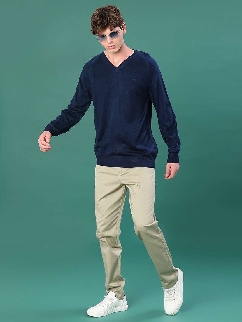 men solid long sleeve regular fit pullover - 22092919 -  Standard Image - 4