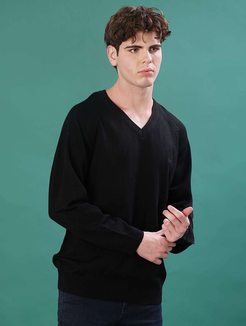 men solid long sleeve regular fit pullover - 22092920 -  Standard Image - 1