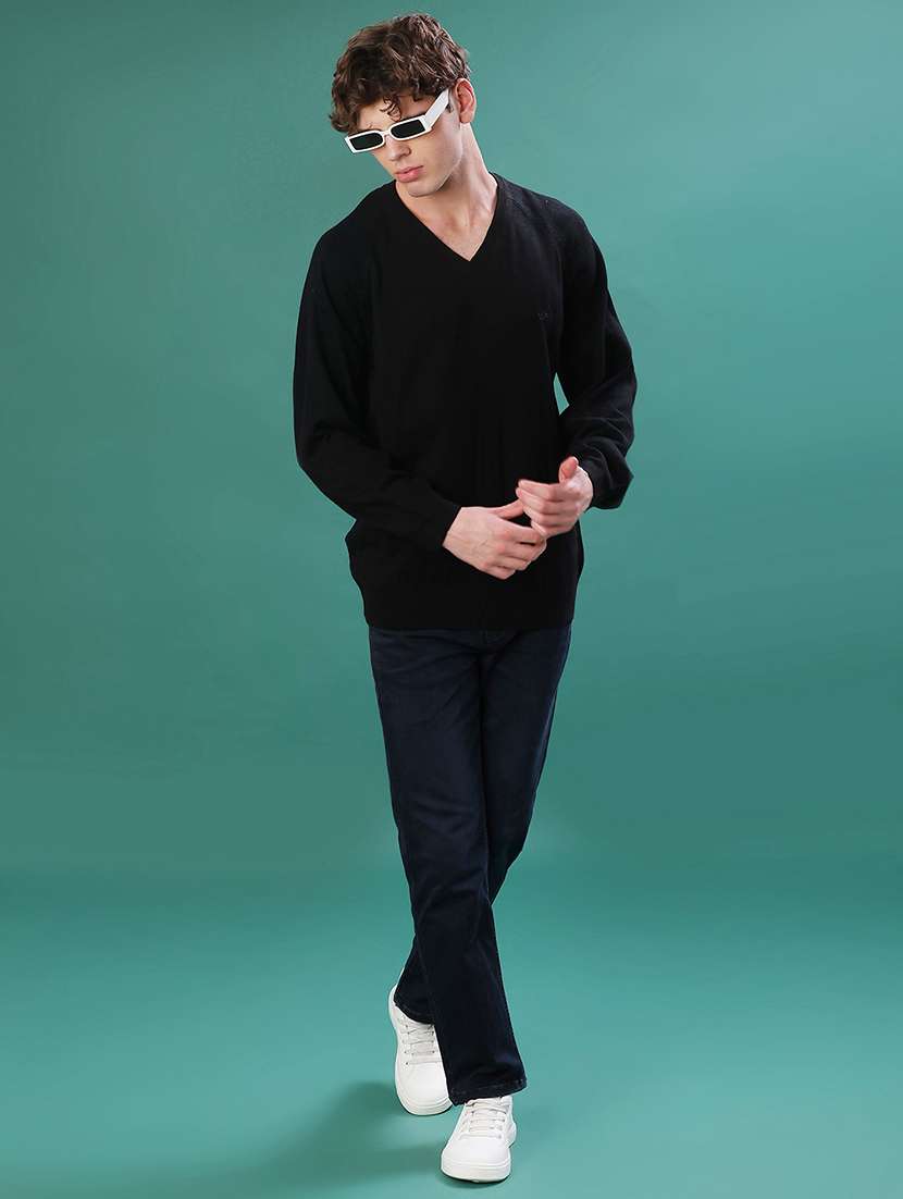 men solid long sleeve regular fit pullover - 22092920 -  Standard Image - 4