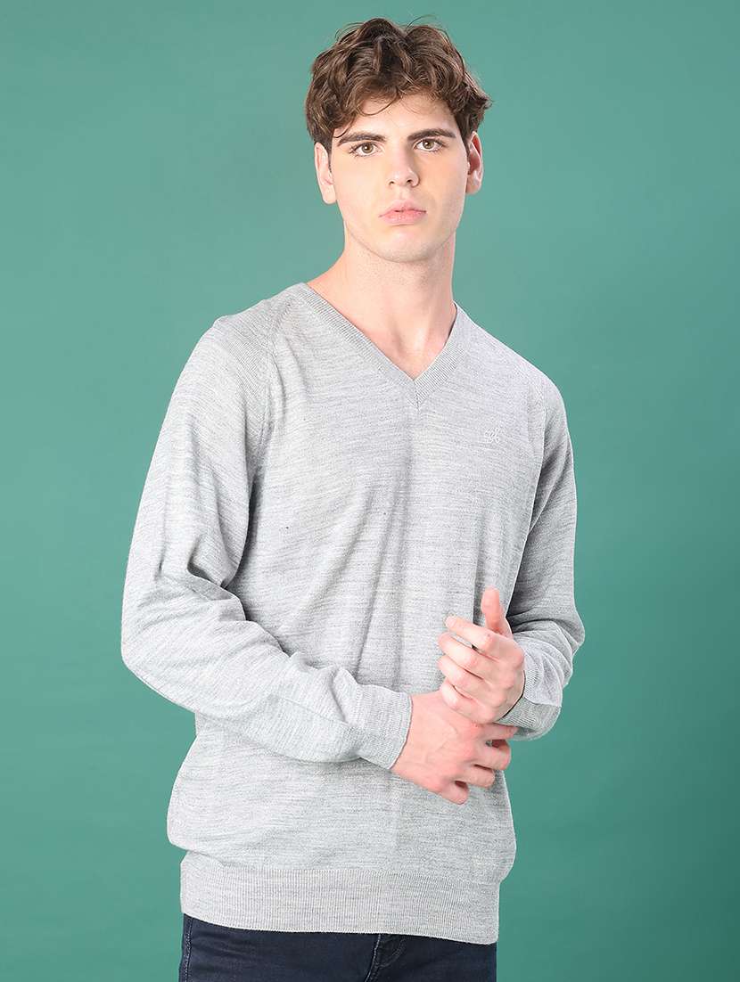 men solid long sleeve regular fit pullover - 22092922 -  Standard Image - 1