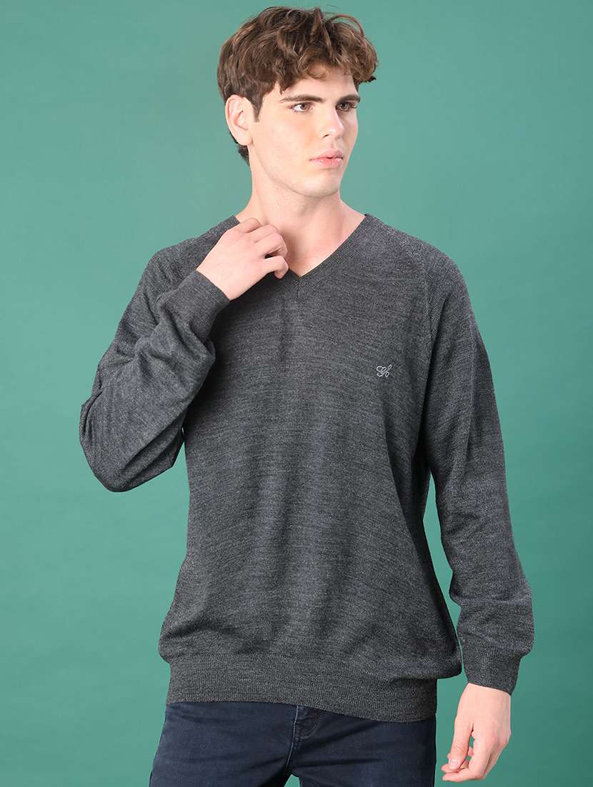 men solid long sleeve regular fit pullover - 22092923 -  Standard Image - 1