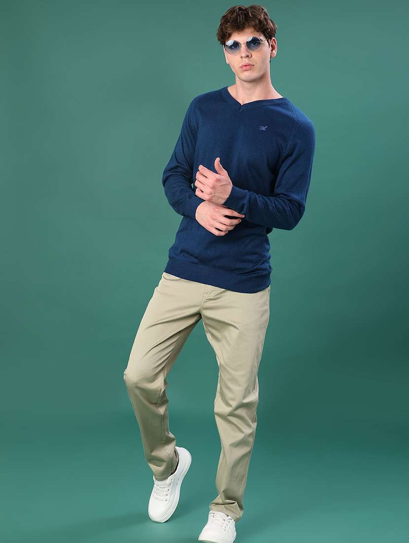 men solid long sleeve regular fit pullover - 22092925 -  Standard Image - 4