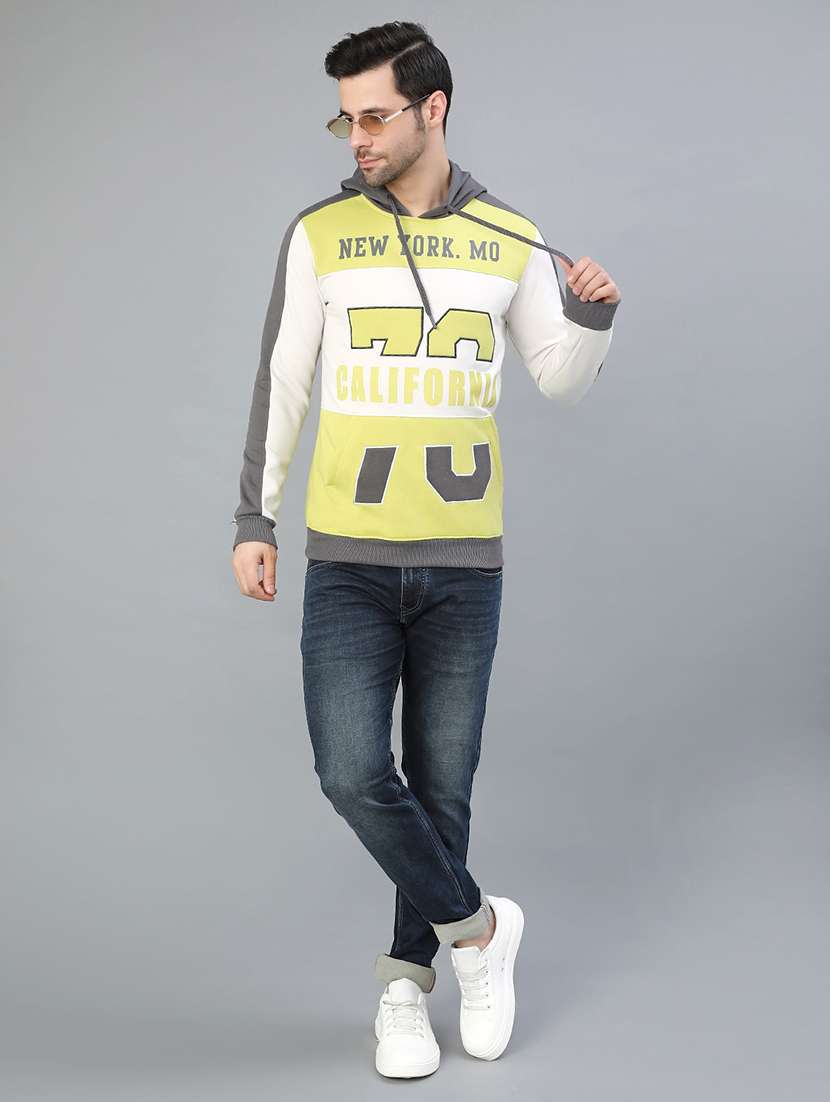 men color blocked long sleeve hooded sweatshirt - 22092940 -  Standard Image - 4