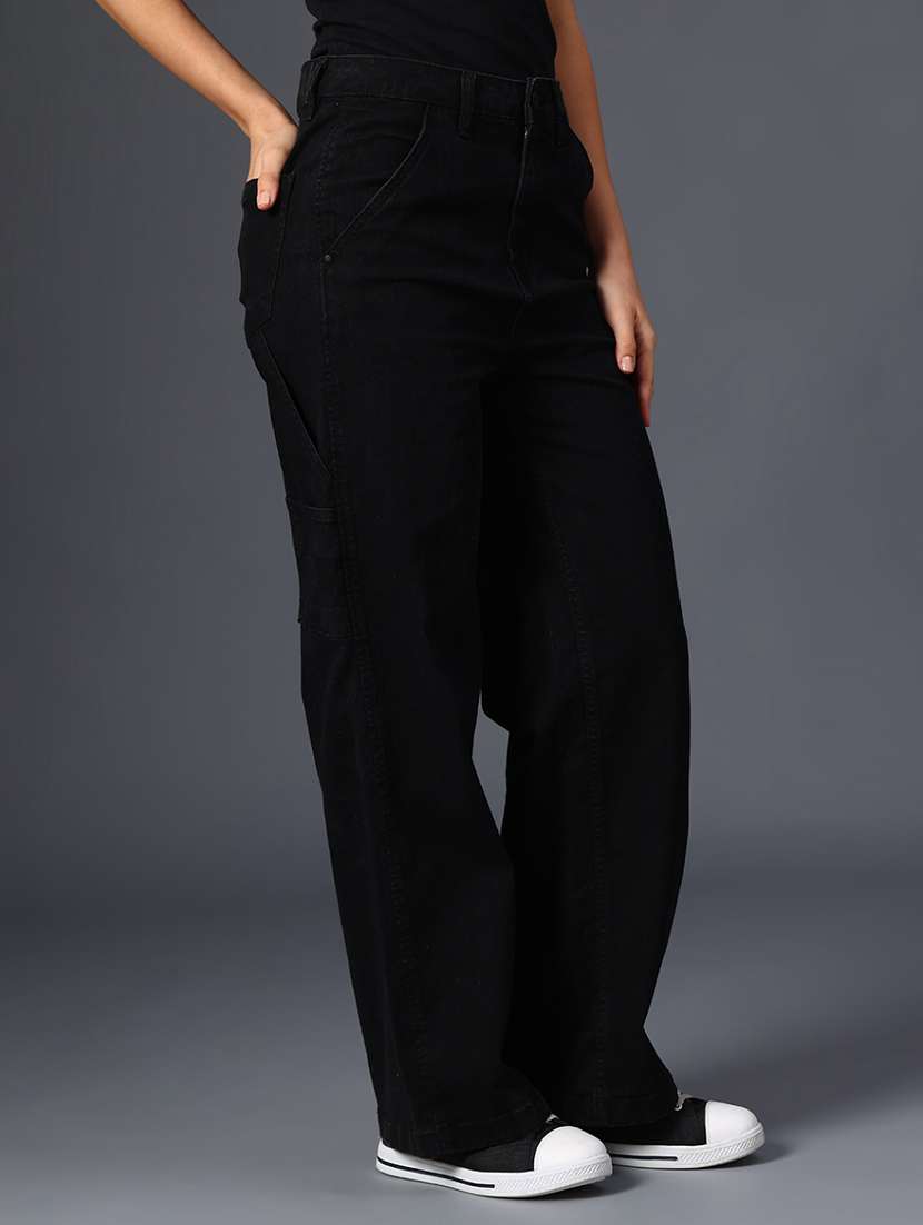 women solid mid rise straigt fit jean - 22092957 -  Standard Image - 4