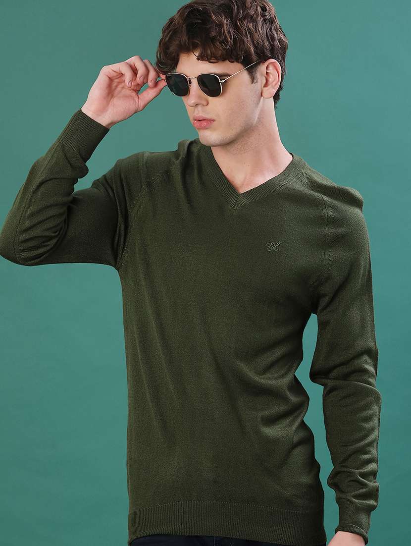 men solid long sleeve regular fit pullover - 22092963 -  Standard Image - 1