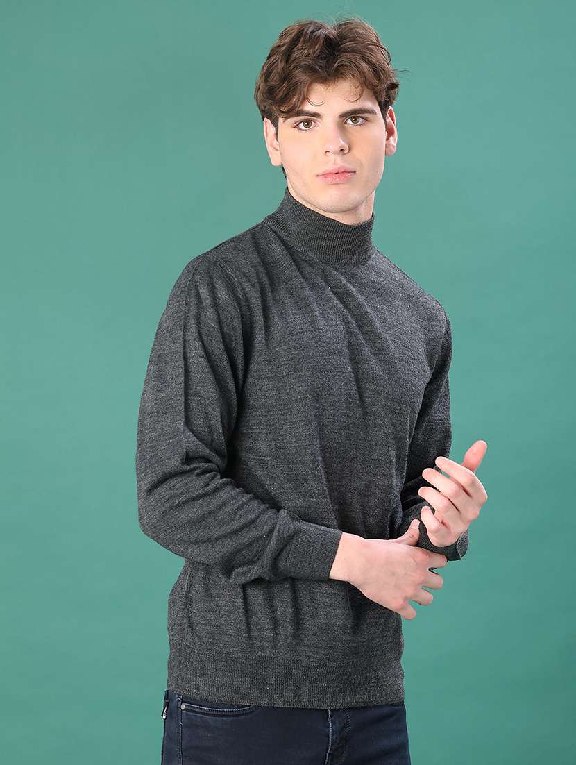 men solid long sleeve regular fit pullover - 22092968 -  Standard Image - 1