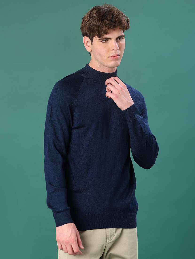 men solid long sleeve regular fit pullover - 22092972 -  Standard Image - 1