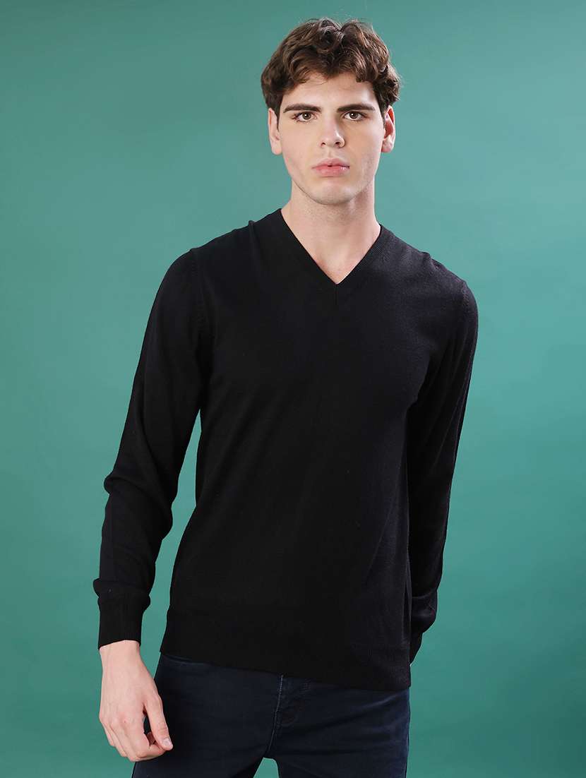 men solid long sleeve regular fit pullover - 22092976 -  Standard Image - 1