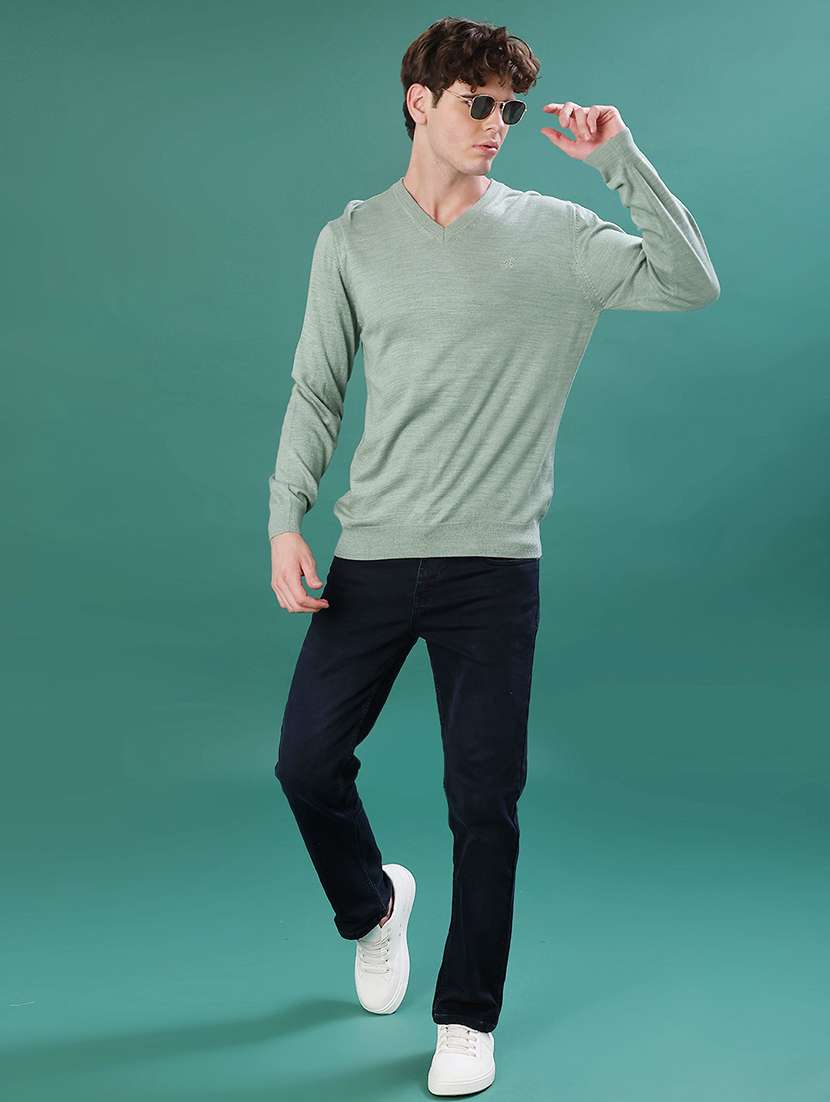 men solid long sleeve regular fit pullover - 22092978 -  Standard Image - 4