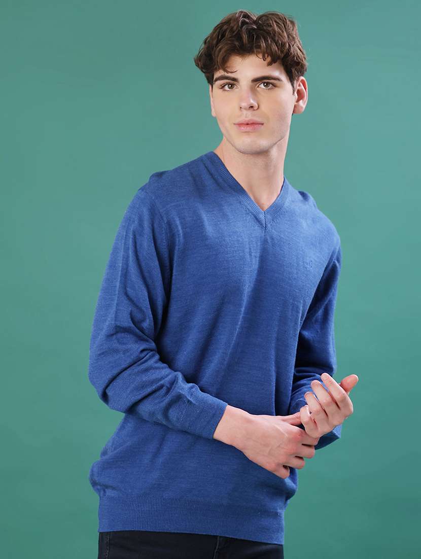 men solid long sleeve regular fit pullover - 22092979 -  Standard Image - 1