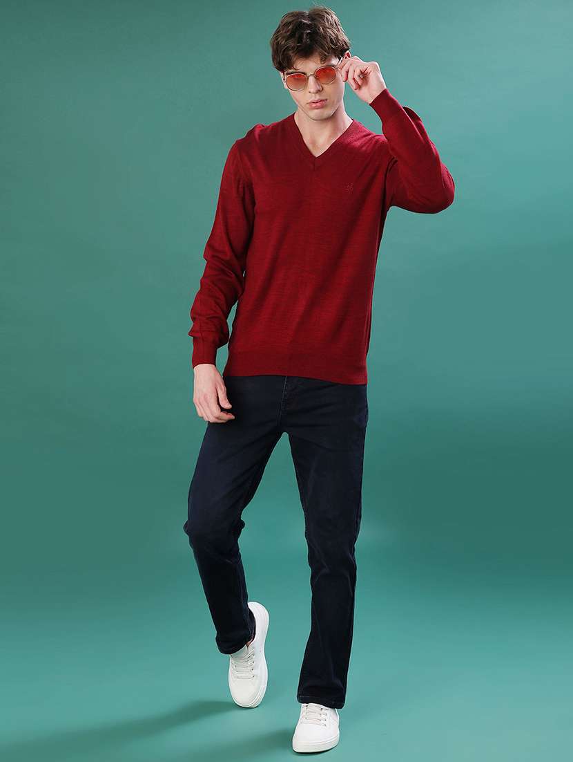 men solid long sleeve regular fit pullover - 22092980 -  Standard Image - 4