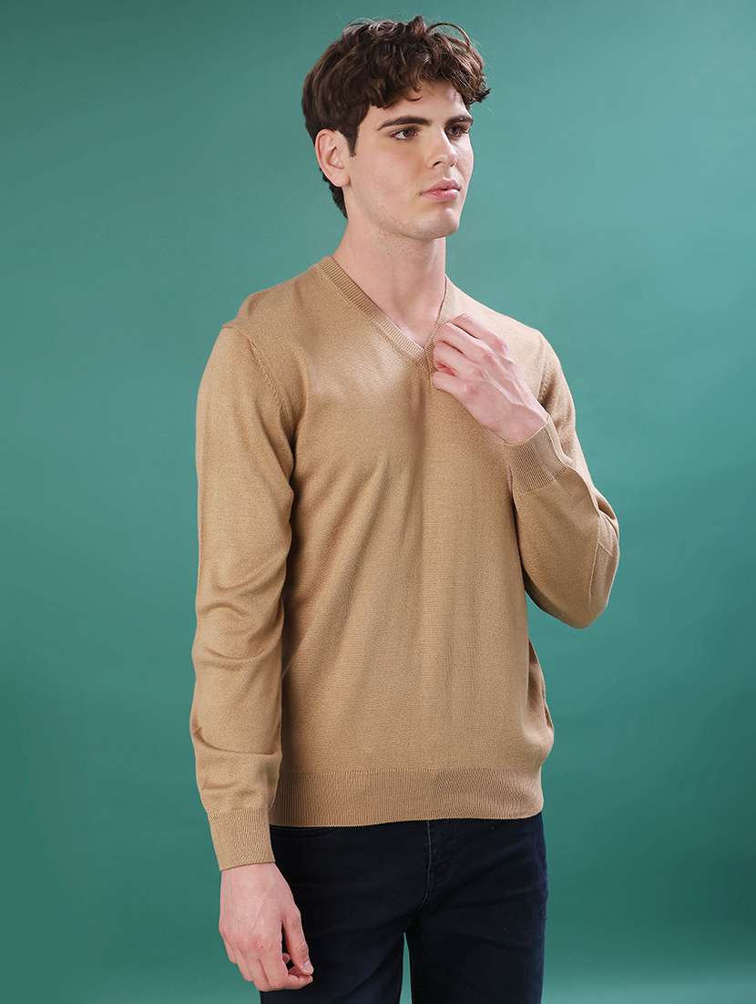 men solid long sleeve regular fit pullover - 22092981 -  Standard Image - 1