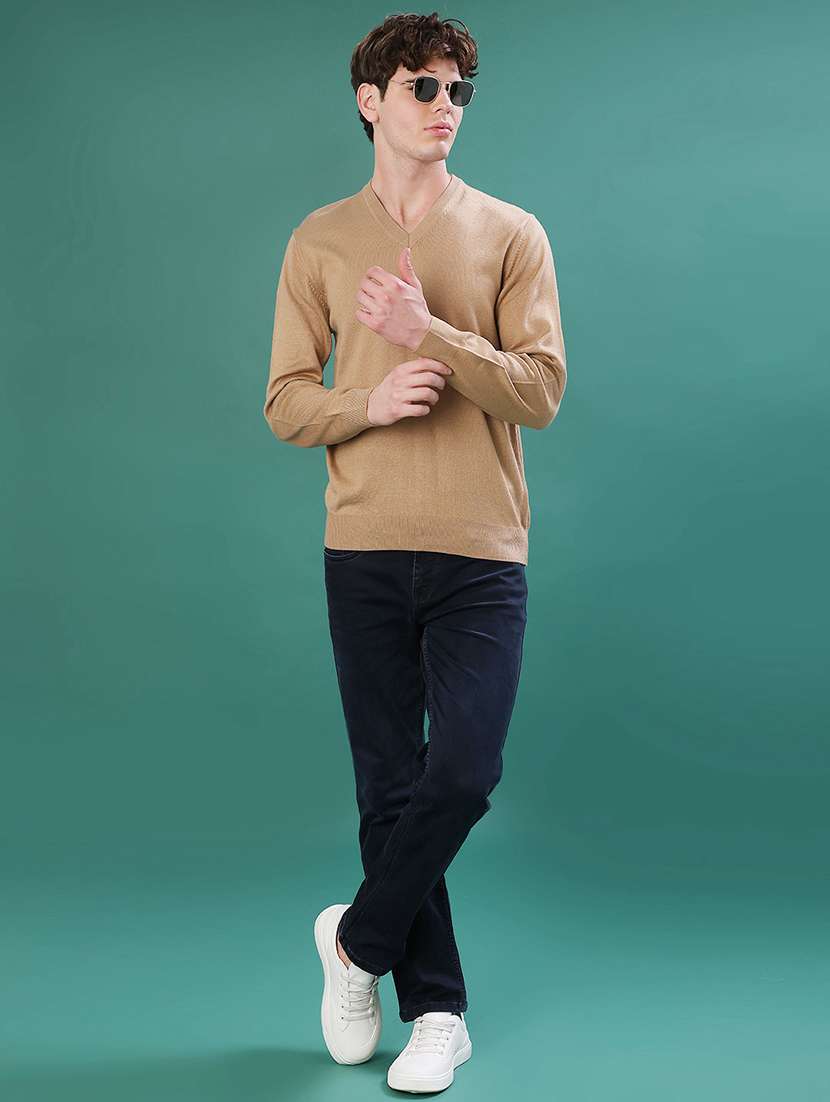 men solid long sleeve regular fit pullover - 22092981 -  Standard Image - 4