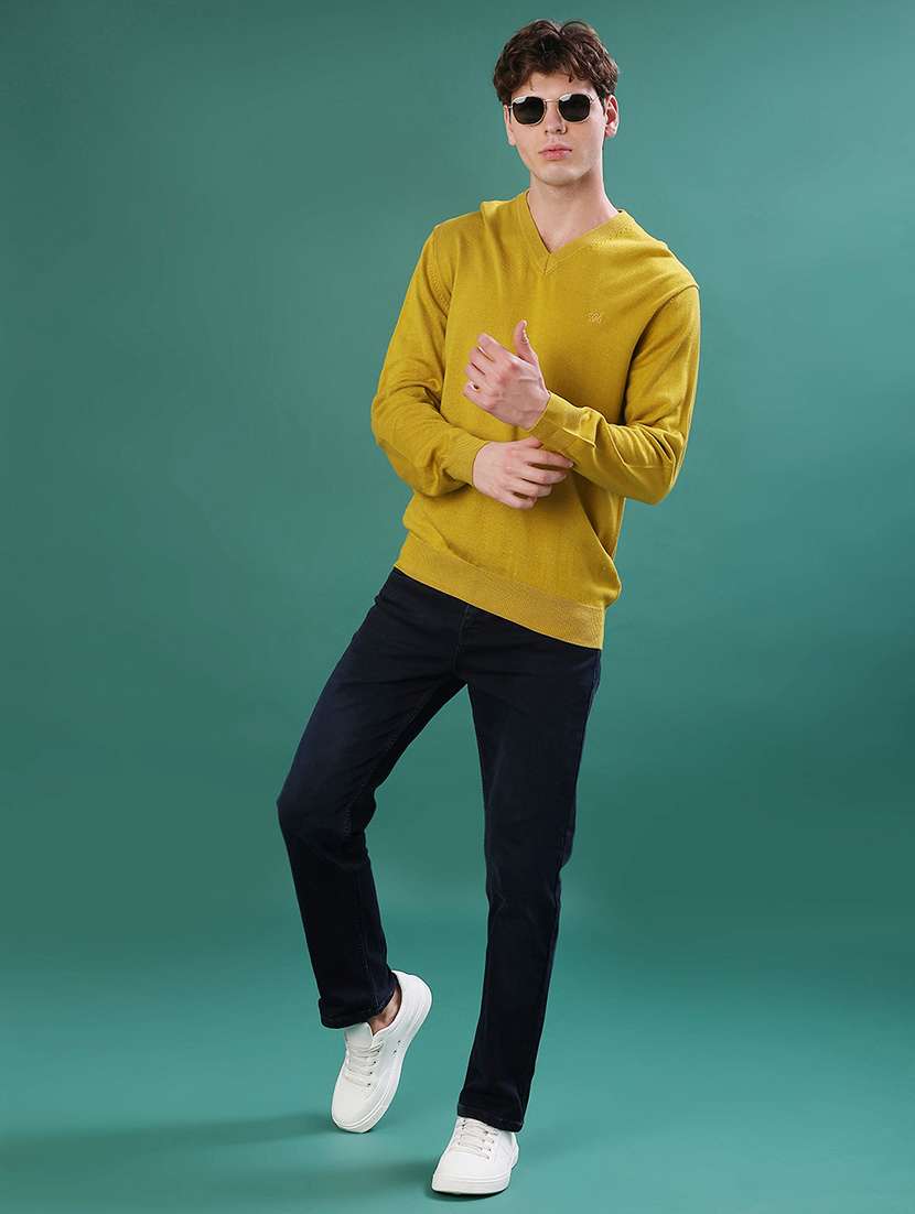 men solid long sleeve regular fit pullover - 22092983 -  Standard Image - 4