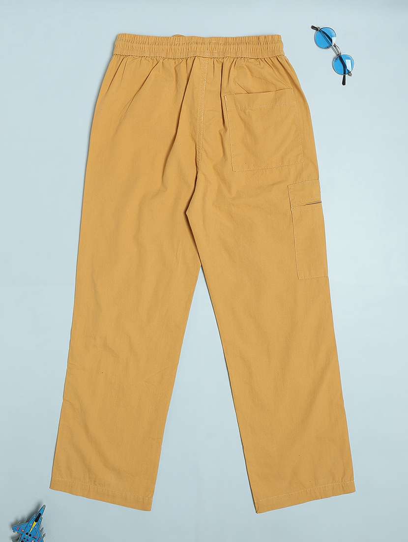 boys plain mid rise regular fit cargo - 22093020 -  Standard Image - 1