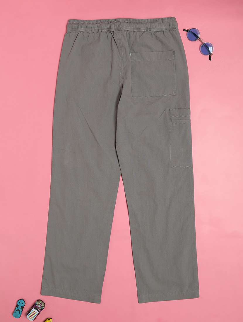 boys plain mid rise regular fit cargo - 22093021 -  Standard Image - 1