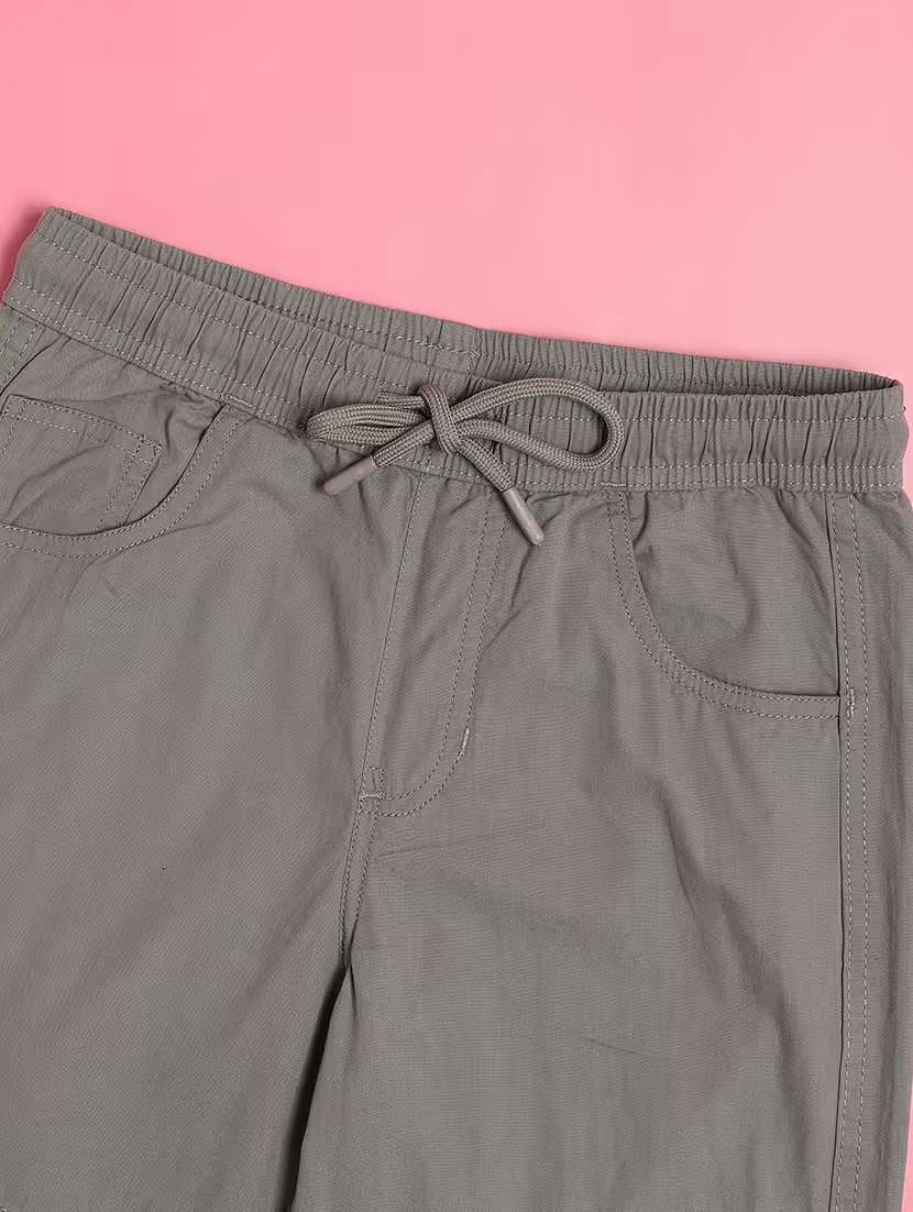 boys plain mid rise regular fit cargo - 22093021 -  Standard Image - 4