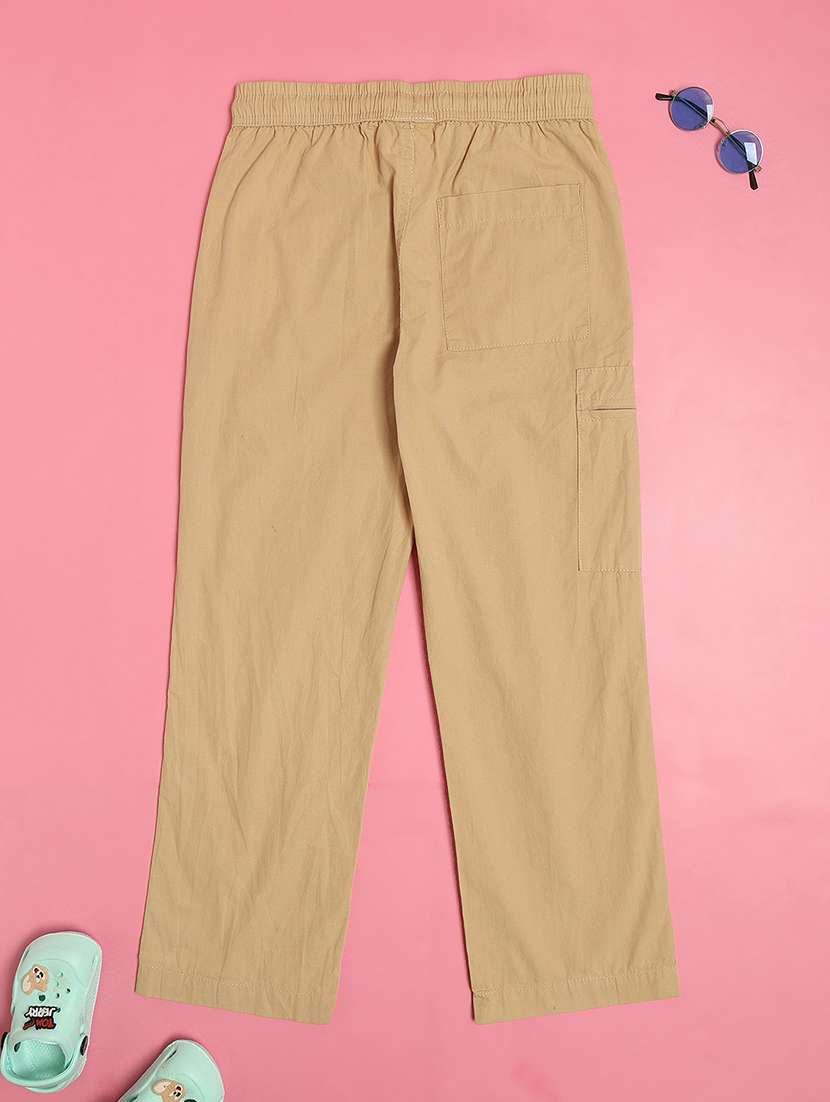 boys plain mid rise regular fit cargo - 22093024 -  Standard Image - 1