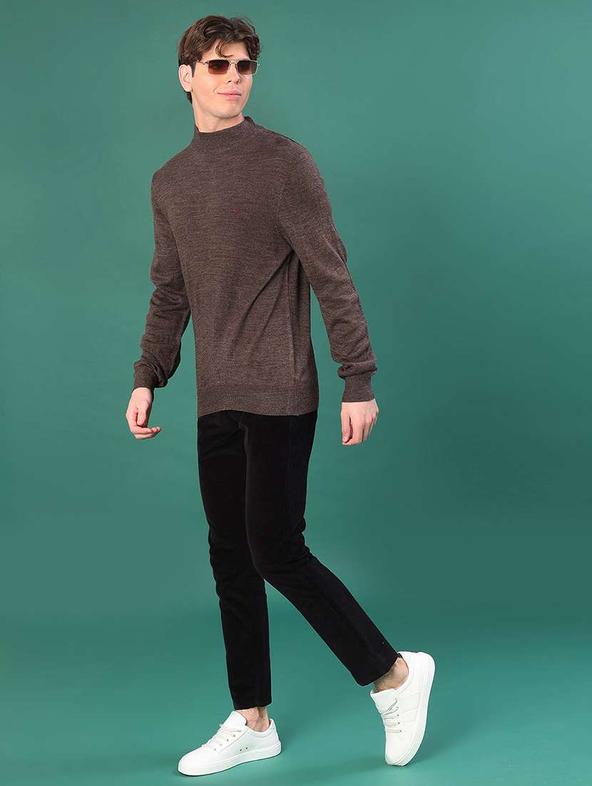 men solid long sleeve regular fit pullover - 22093039 -  Standard Image - 4