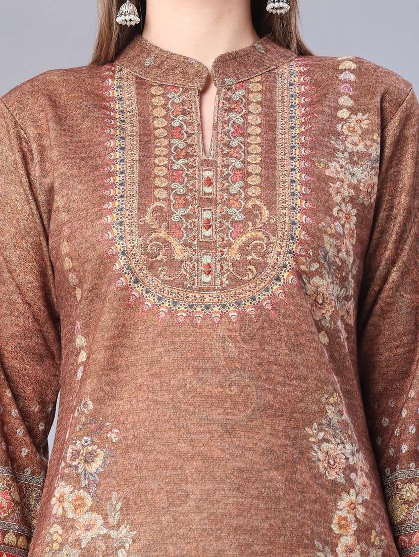 women self design long sleeve kurta pant with dupatta set - 22093063 -  Standard Image - 4