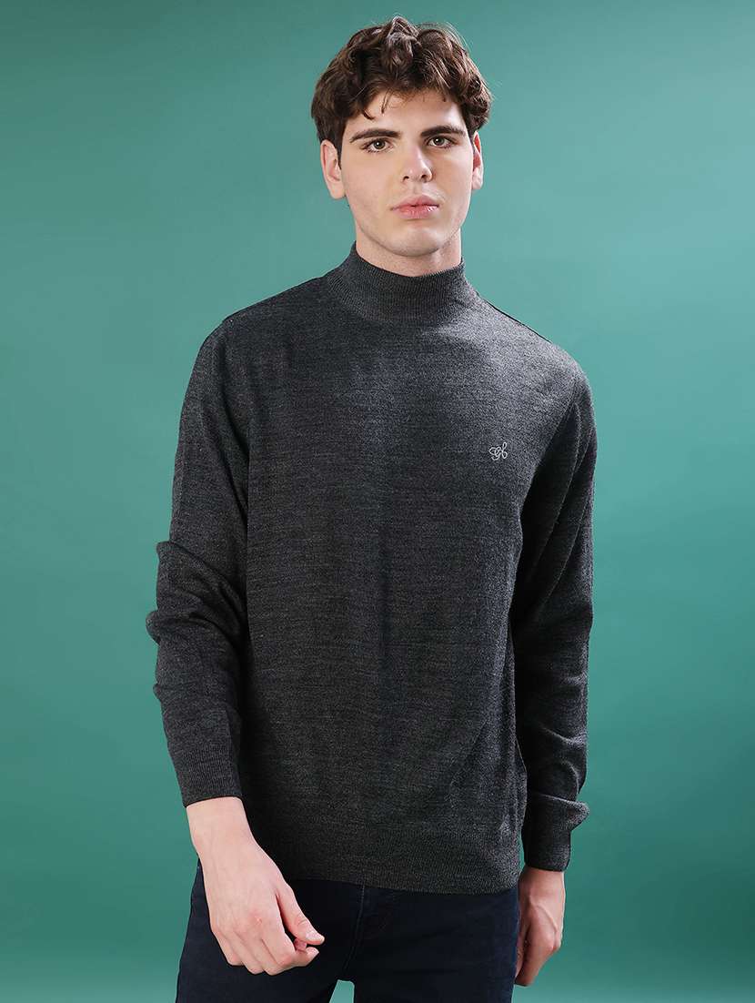 men solid long sleeve regular fit pullover - 22093064 -  Standard Image - 1