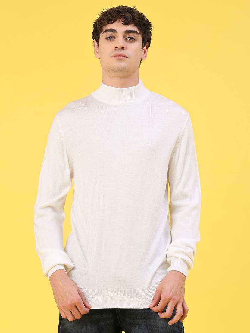 men solid long sleeve high neck pullover - 22093070 -  Standard Image - 1