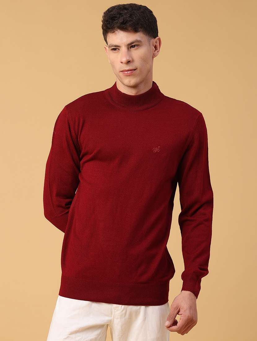 men solid long sleeve regualr fit pullover - 22093071 -  Standard Image - 1