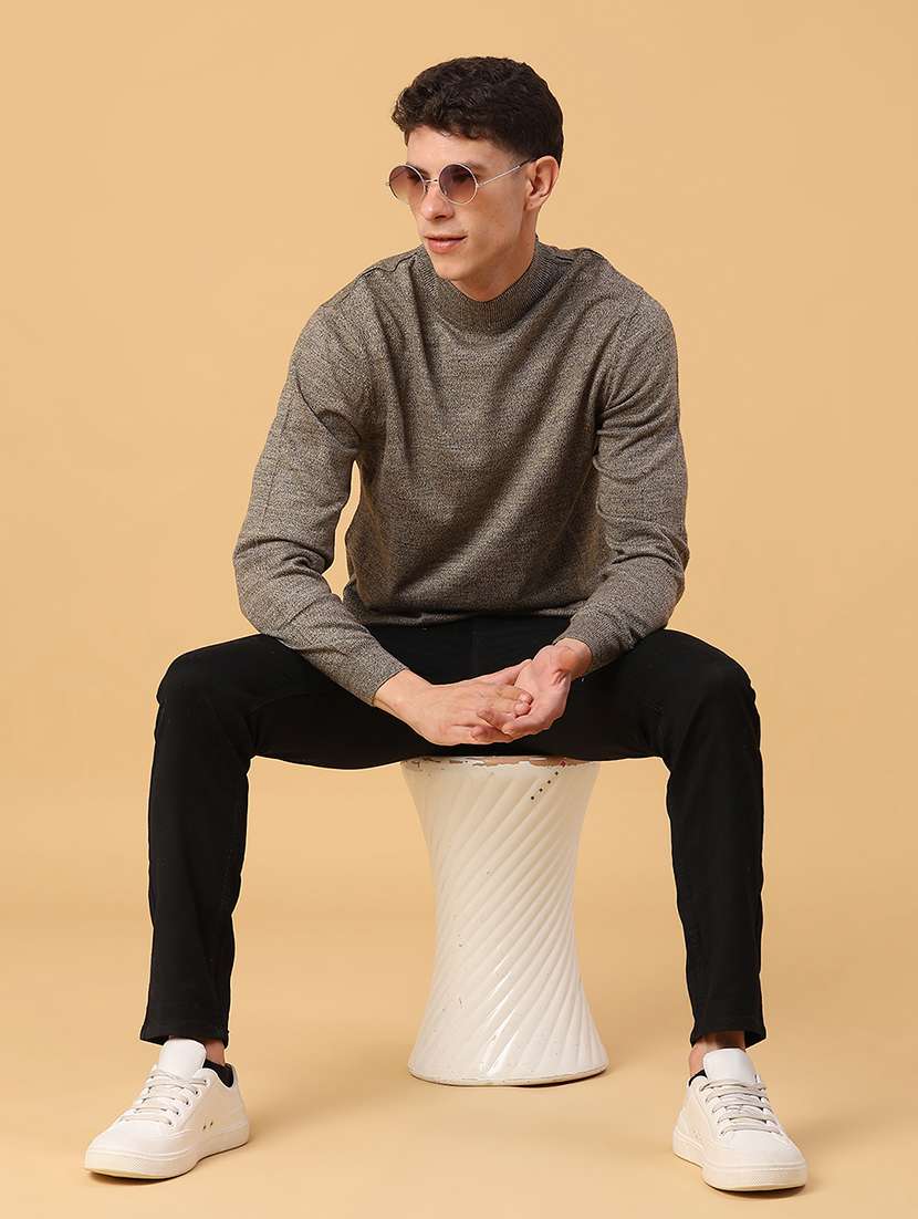 men solid long sleeve regualr fit pullover - 22093072 -  Standard Image - 4