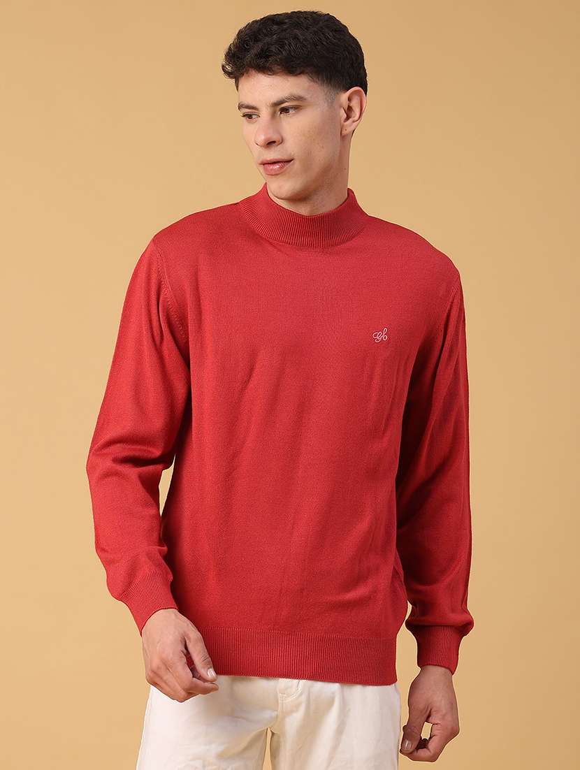 men solid long sleeve regualr fit pullover - 22093076 -  Standard Image - 1