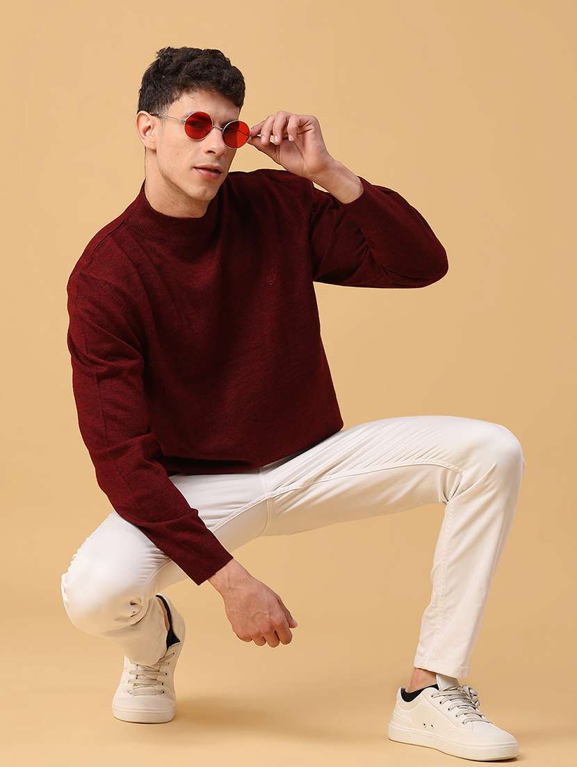 men solid long sleeve regualr fit pullover - 22093082 -  Standard Image - 4