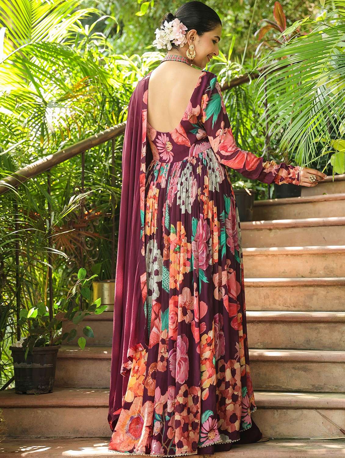 women embroidered long sleeve kurta palazzo with dupatta set - 22093261 - Standard Image - 4