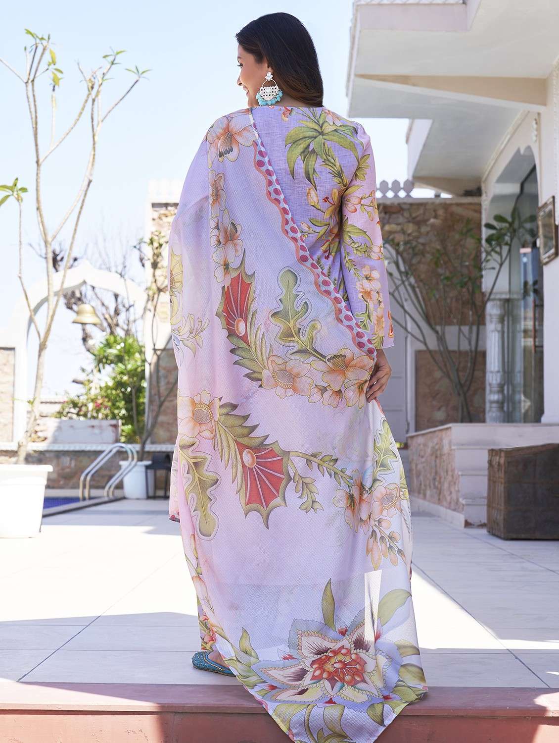 women embroidered long sleeve kurta pant with dupatta set - 22093276 -  Standard Image - 4