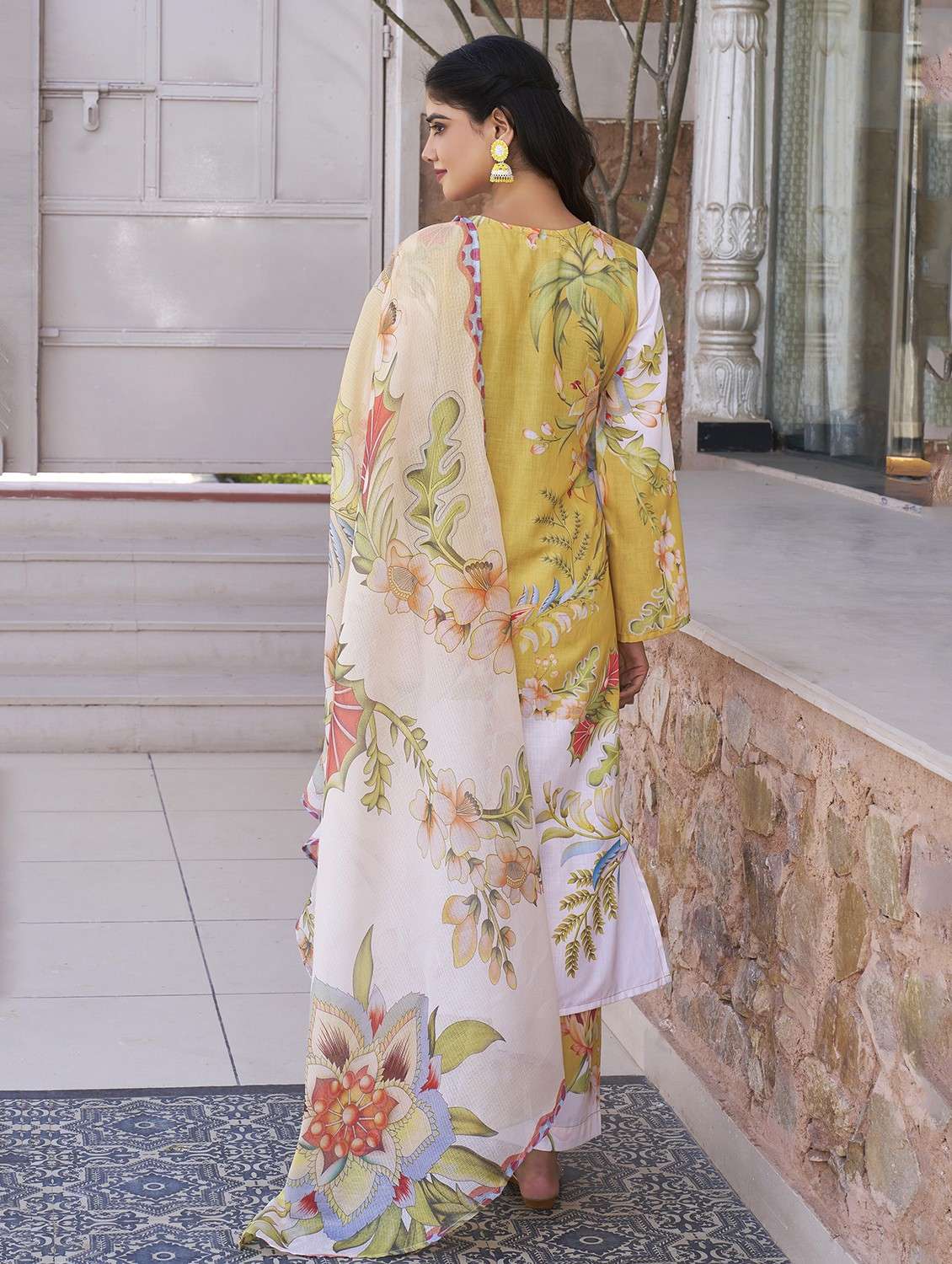 women embroidered long sleeve kurta pant with dupatta set - 22093277 - Standard Image - 4