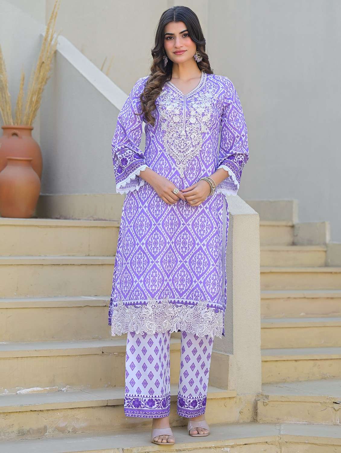 women embroidered long sleeve kurta pant with dupatta set - 22093280 - Standard Image - 4