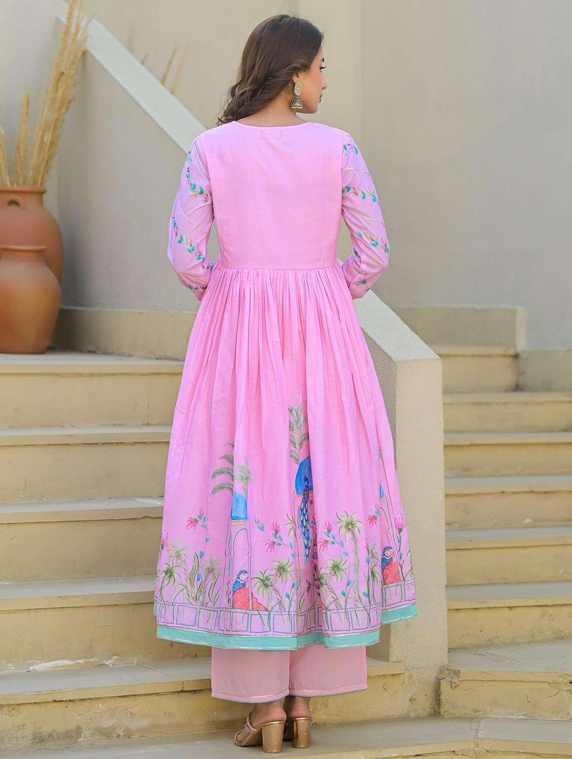 women printed long sleeve kurta pant with dupatta set - 22093285 - Standard Image - 4