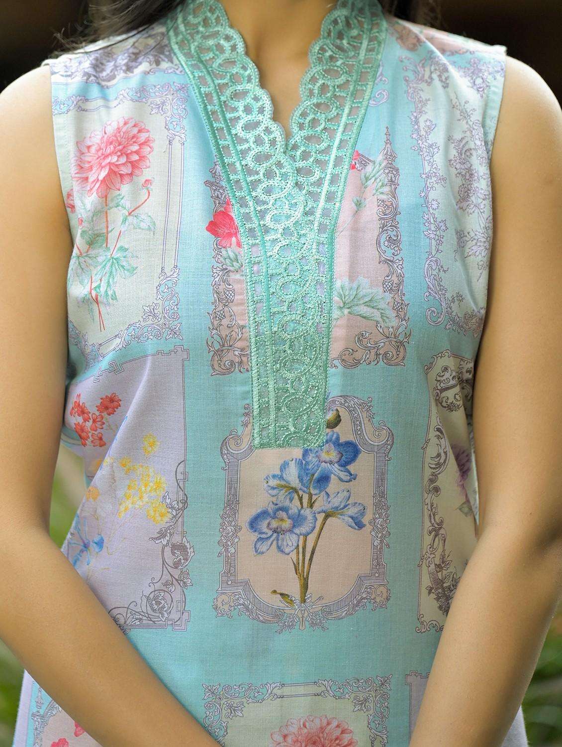 women floral printed sleeveless kurta palazzo with dupatta set - 22093291 -  Standard Image - 1
