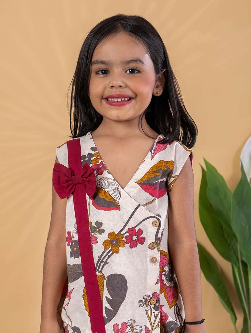 girls printed sleeveless top & palazzo co-ords set - 22093302 - Standard Image - 1