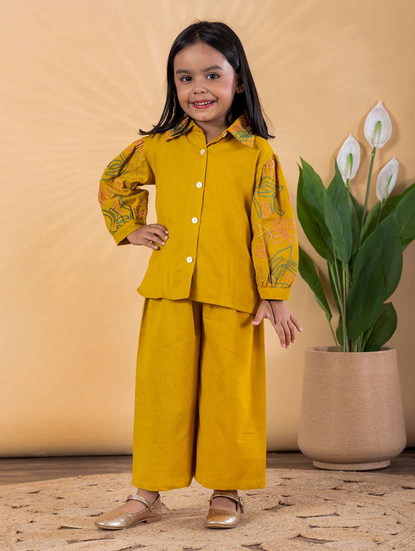 girls embroidered top & palazzo co-ord set - 22093305 - Standard Image - 1