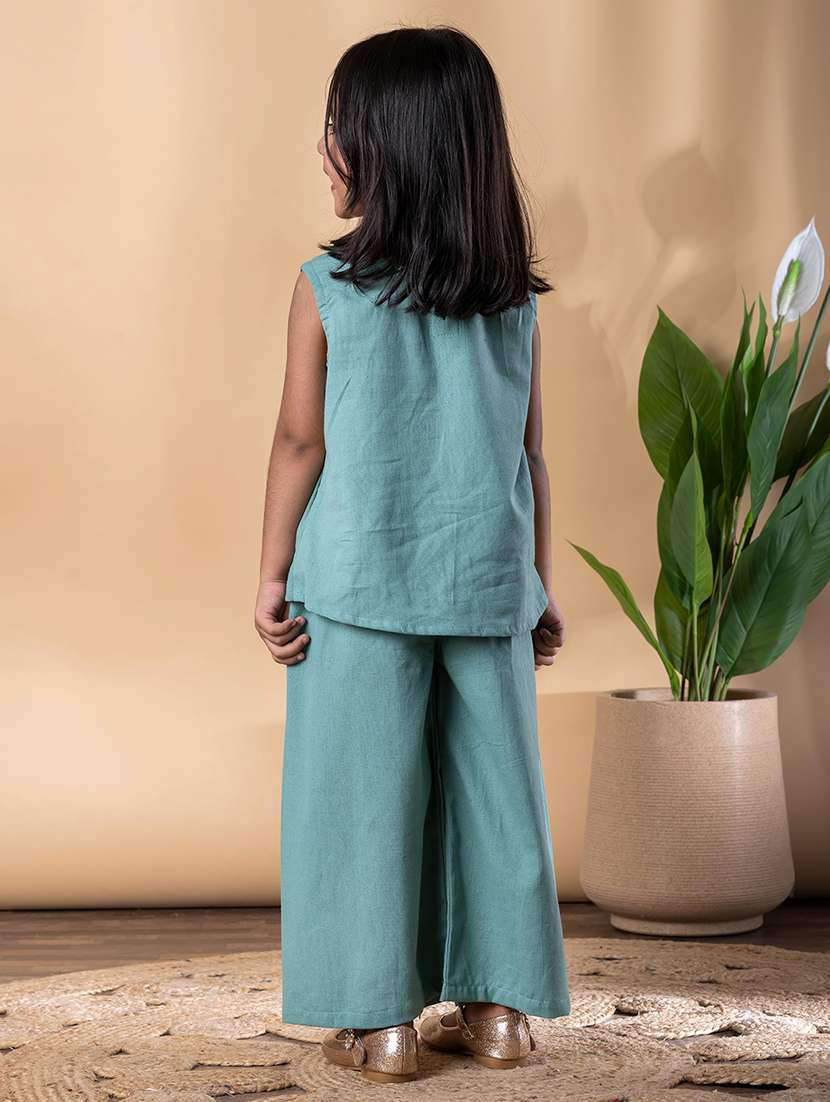 girls self designed top & palazzo co-ord set - 22093307 - Standard Image - 4