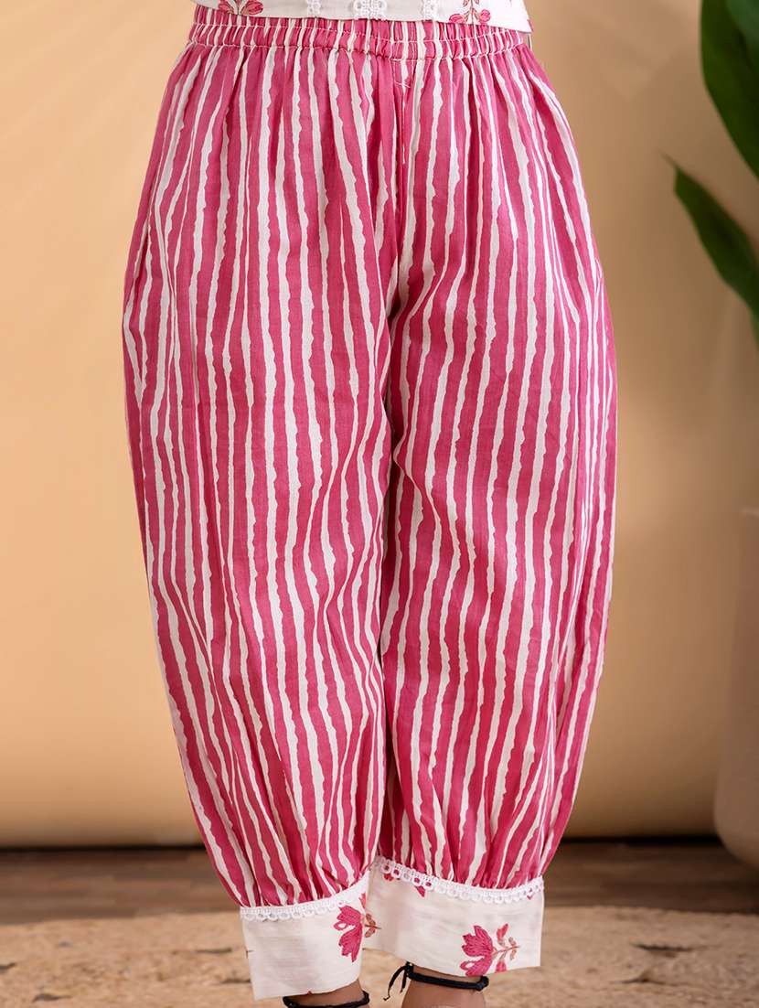 girls floral print long sleeve kurta and salwar set - 22093321 -  Standard Image - 4