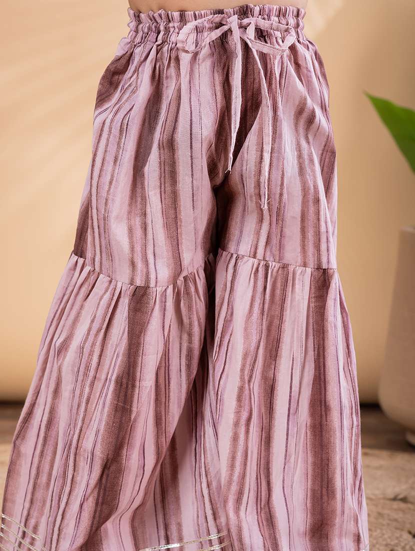 girls printed long sleeve kurta and sahara set  - 22093322 -  Standard Image - 4