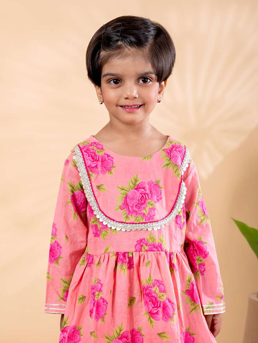girls printed long sleeve kurta and sharara set  - 22093325 -  Standard Image - 4