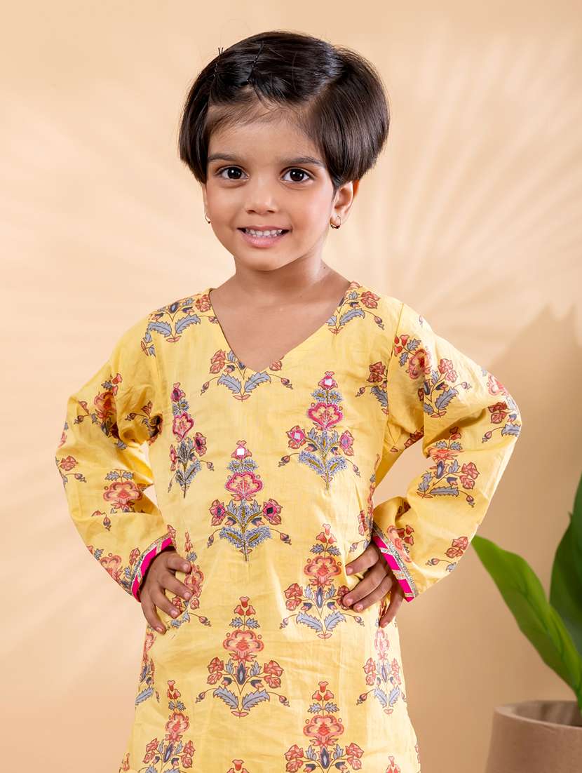 girls printed long sleeve kurta and sharara set  - 22093341 -  Standard Image - 4