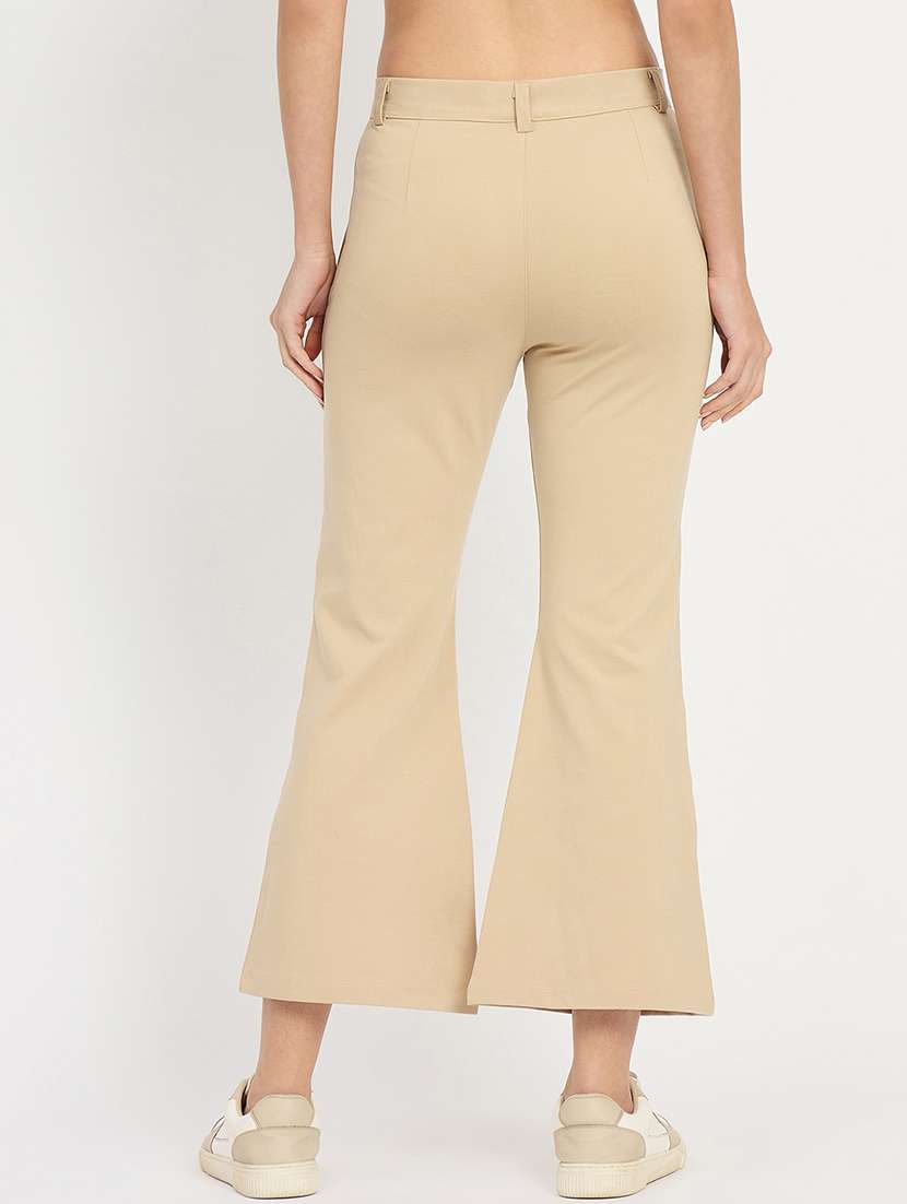 women solid mid rise bootcut trouser - 22093344 -  Standard Image - 4